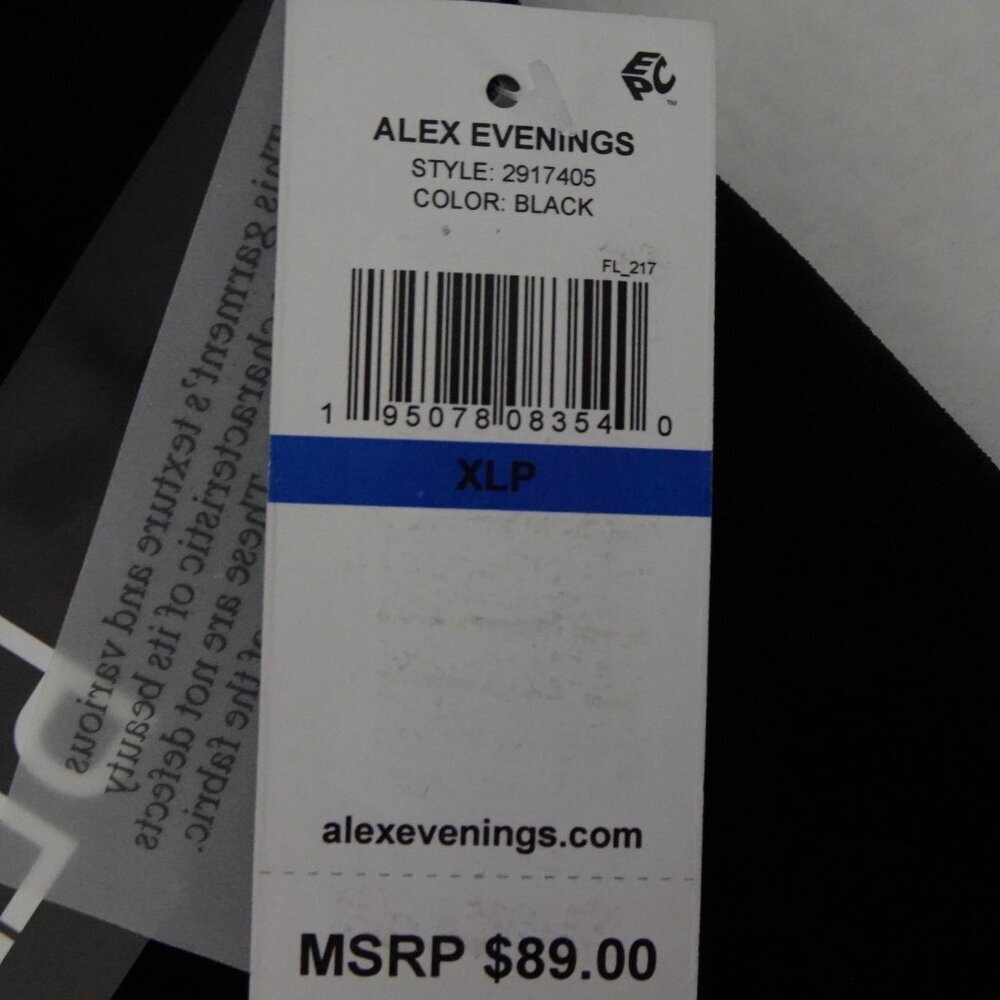 Alex Evenings Velvet Pants Women's Petite Size XLP Black Evening Cocktail - Picture 7 of 8